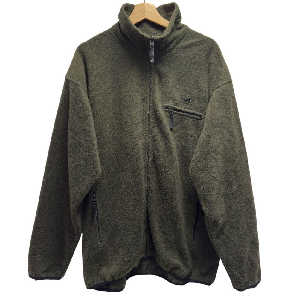 Helly Hansen Vintage 1990's Men's‎ Size XL Full Zip Green Fleece Jacket USA euc
